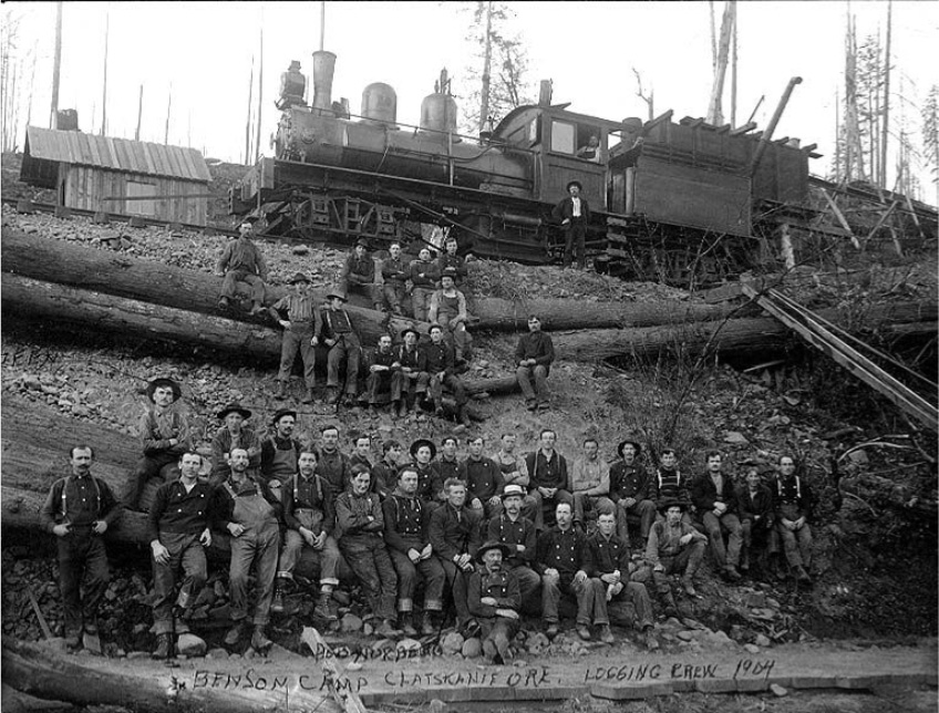 Crew with Train at Benson Camp